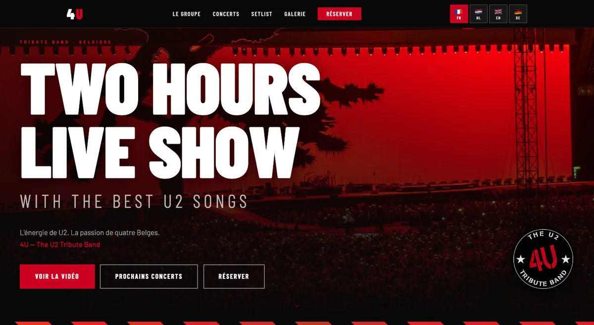 Site web 4U — Tribute band U2