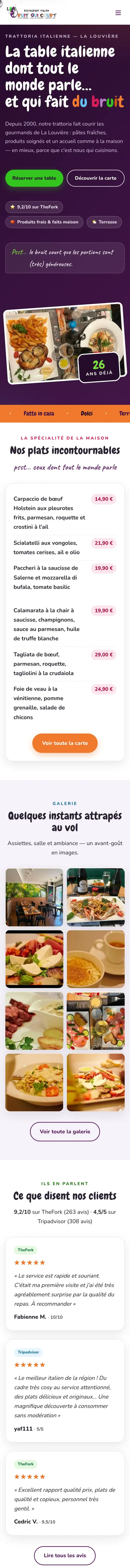 Le site Le Bruit qui Court, réalisé par Matys, sur un téléphone
